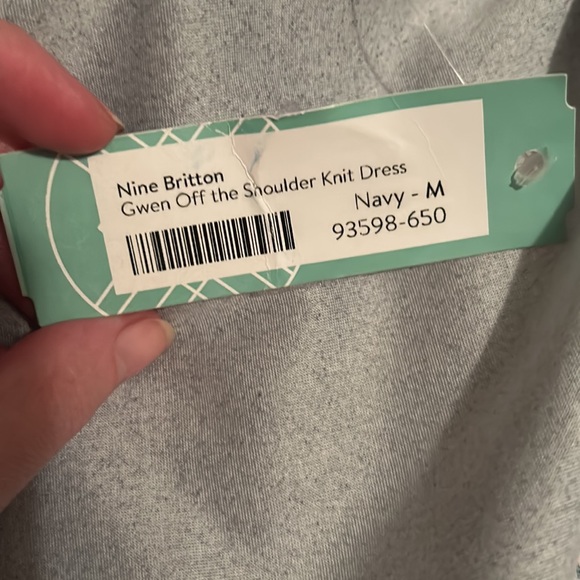 🌺NWT Nine Britton Stitch Fix Gwen Off Shoulder Midi Knit Dress - Picture 5 of 12